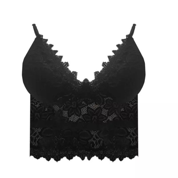 Lace bralette padded black adjustable straps - Picture 2 of 3